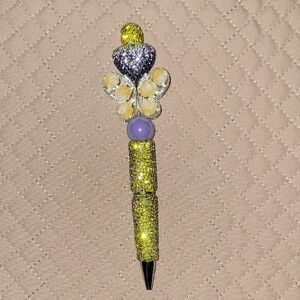 Sparkling Yellow and Purple Decorative Pen